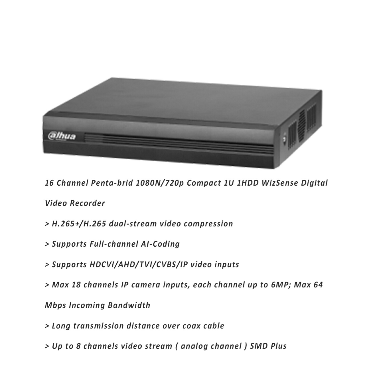 دستگاه ایکس وی آر ۱۶ کانال هوشمند اسمارت داهوا  1B16