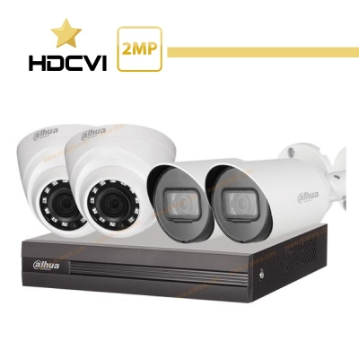 پک حرفه ای 4 دوربین مداربسته داهوا دو مگاپیکسل HDCVI