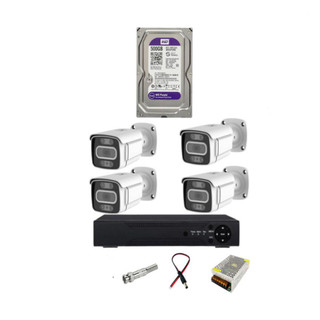 پکیج کامل دوربین مداربسته ۴ عددی ۵ مگاپیکسل بدون هارد مناسب برای باغ و کارخانه ها
